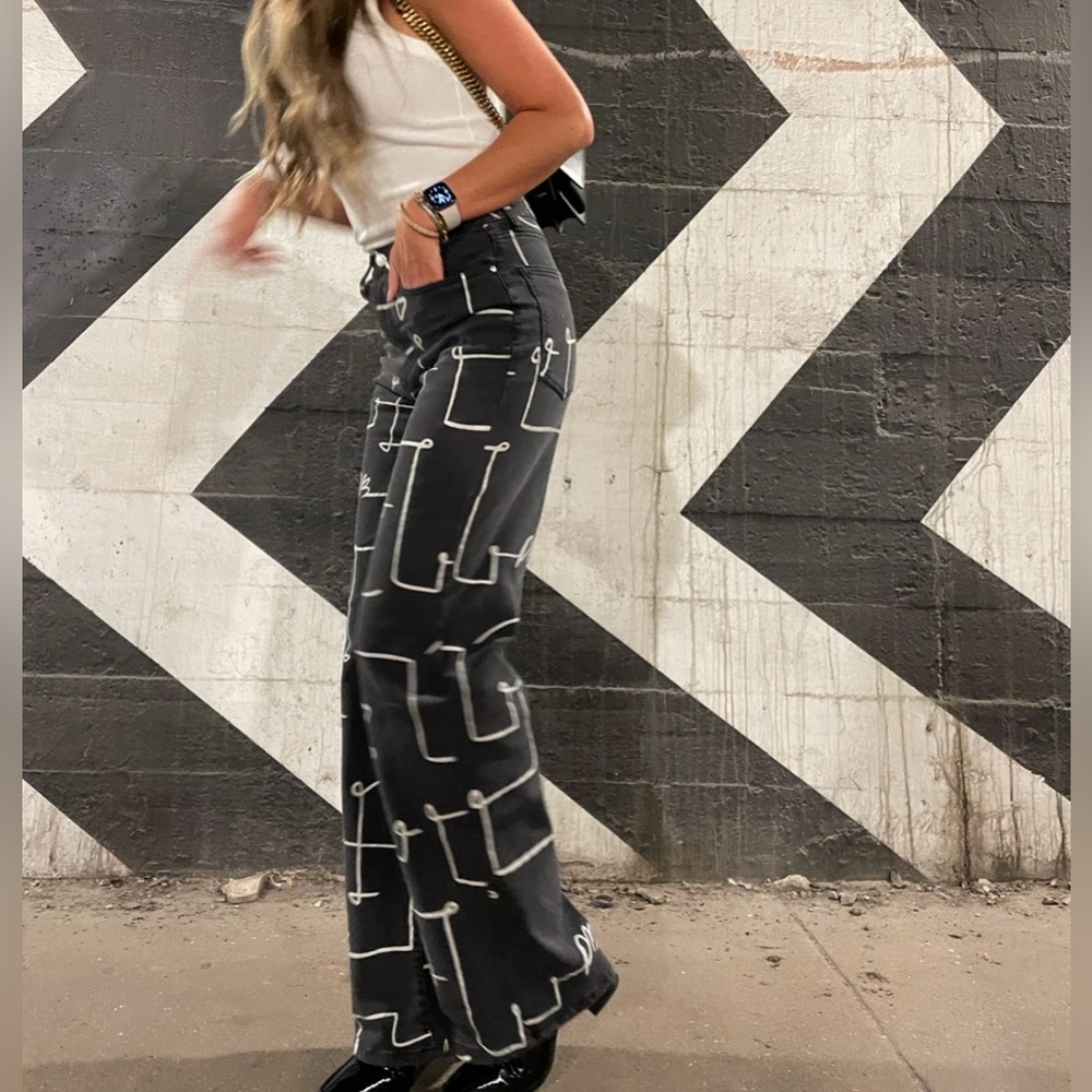 WeWoreWhat Wide-Leg Scribble Pants